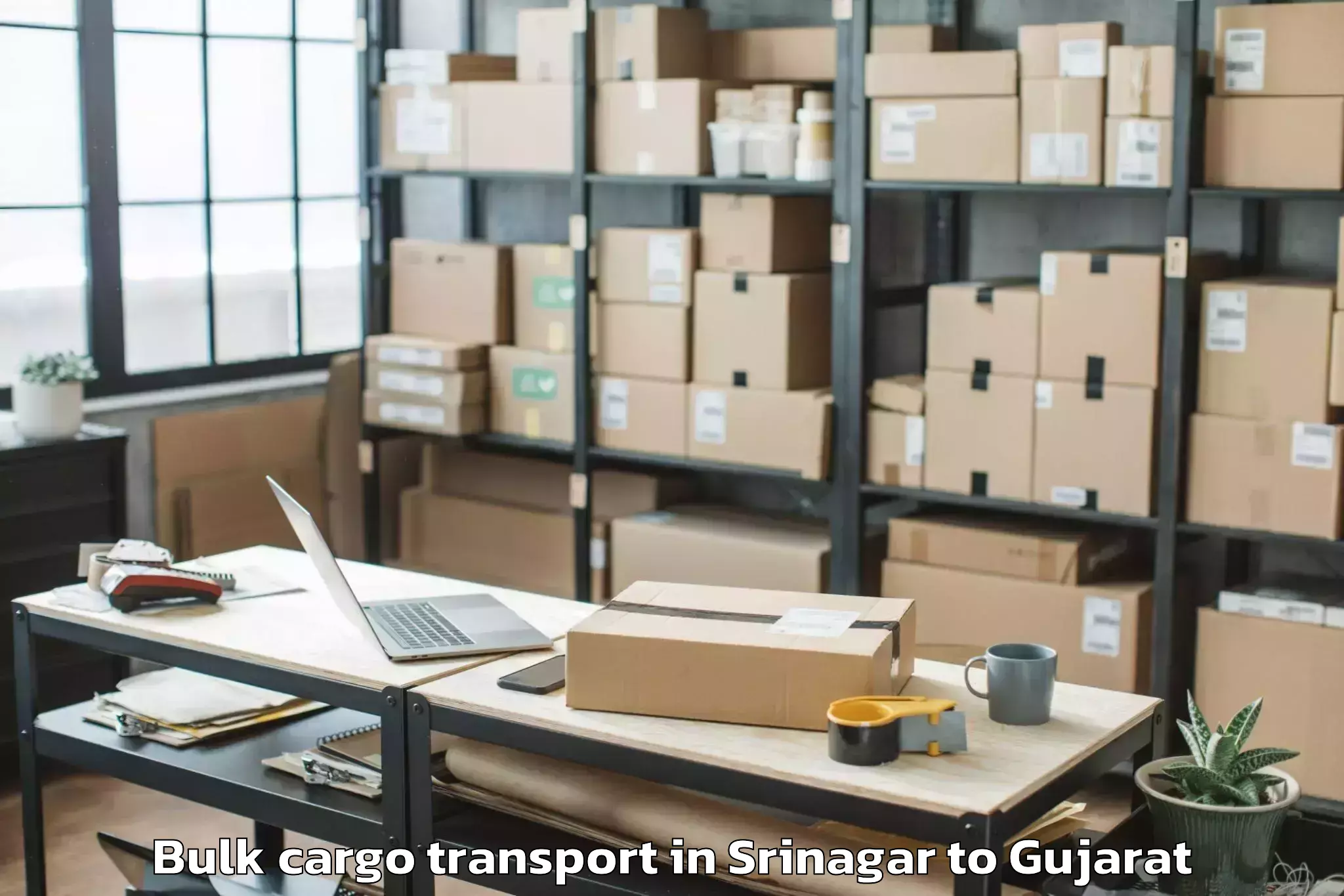 Book Srinagar to Ambaji Bulk Cargo Transport